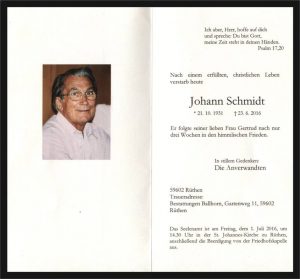 Schmidt Johann 1931-2016